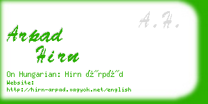 arpad hirn business card